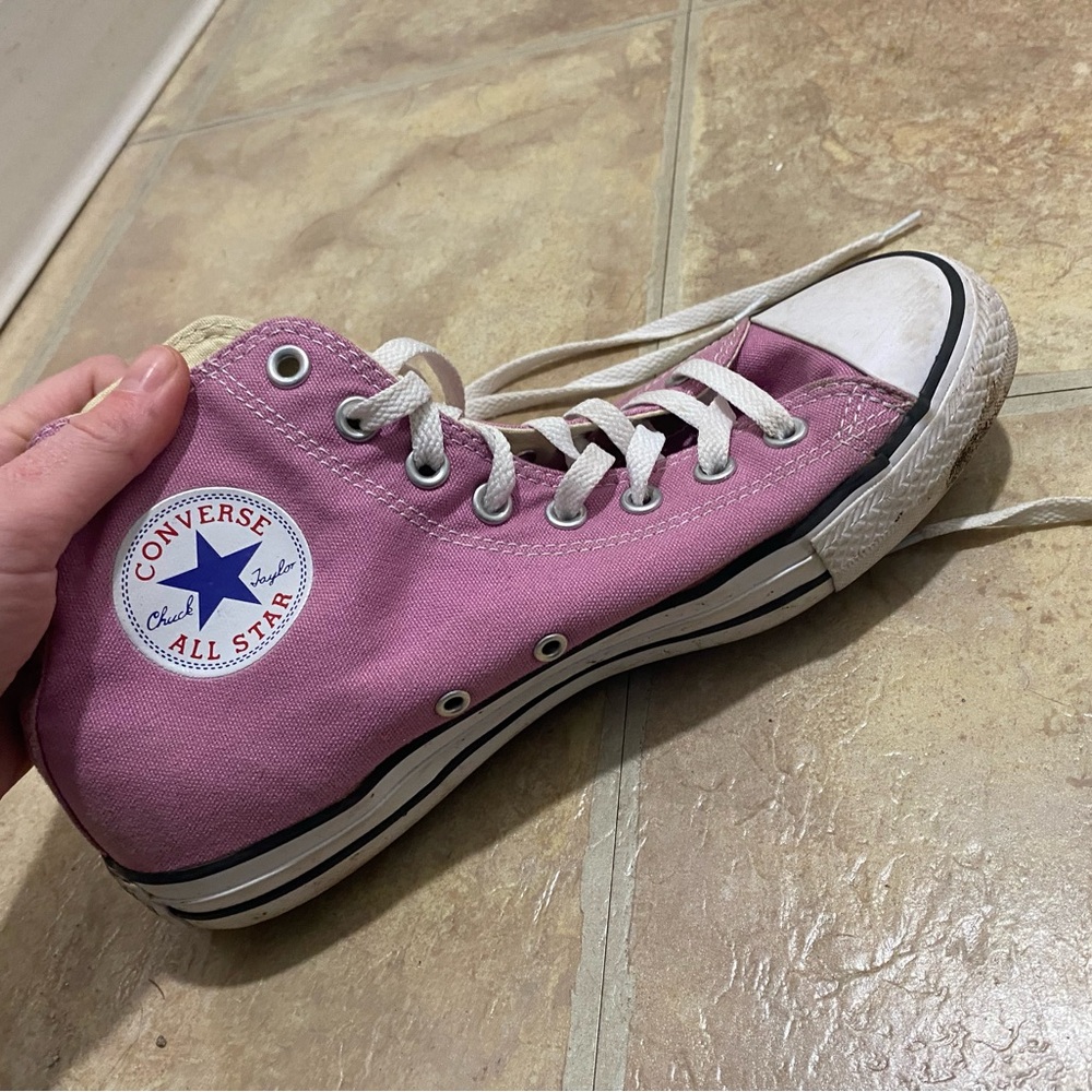 Converse All Star Pink Canvas High-Tops - Picture 3 of 9